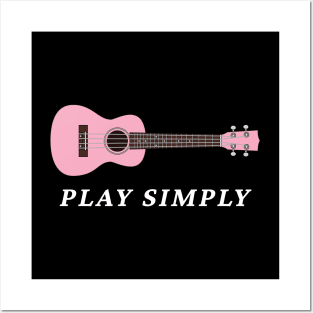 Play Simply Pink Ukulele Posters and Art